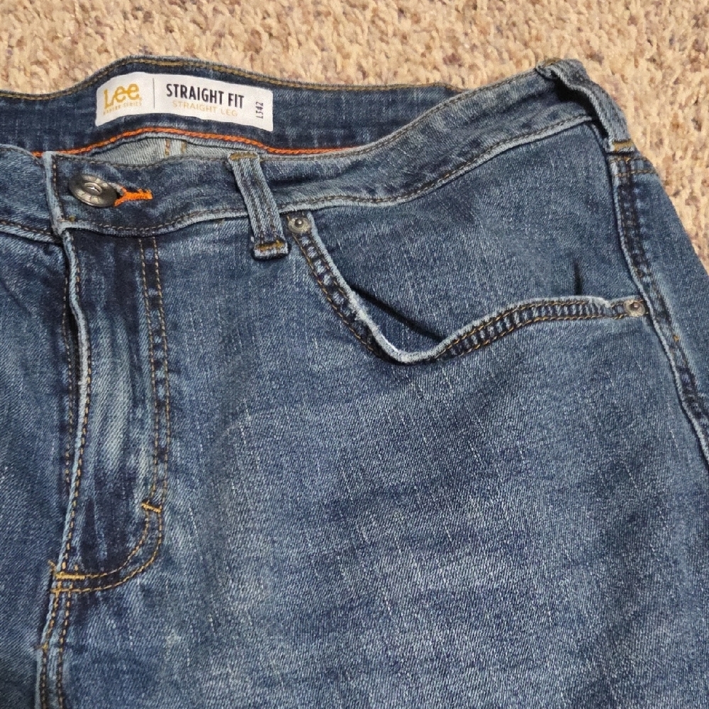 Lee Modern Series Blue Jeans - Straight Fit Straight Leg - Men's Size 36x34 - Picture 4 of 8
